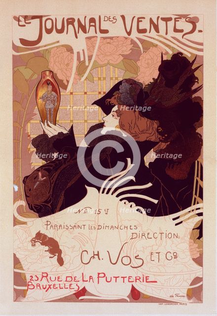 Affiche pour le "Journal des Ventes", publié à Bruxelles., c1899. Creator: Georges de Feure.