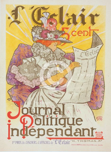 Affiche pour le journal "l'Éclair"., c1900. Creator: Henry Atwell Thomas.