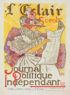 Affiche pour le journal "l'Éclair"., c1900. Creator: Henry Atwell Thomas