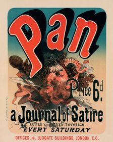 Affiche pour le journal "Pan"., c1897. Creator: Jules Cheret