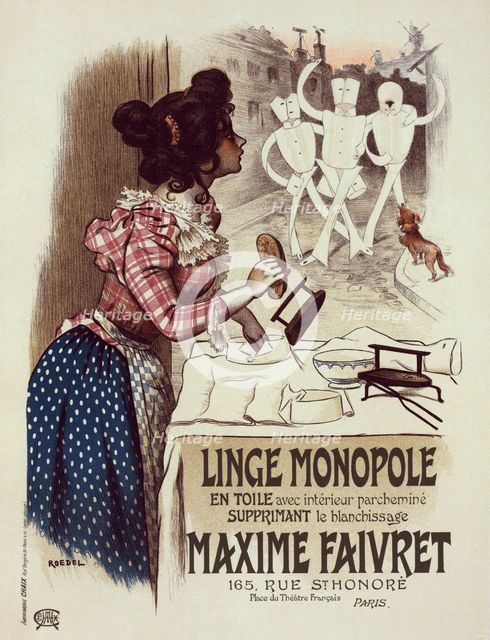 Affiche pour le "Linge Monopole"., c1900. Creator: Auguste Roedel.