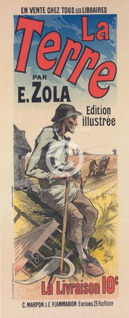Affiche pour le roman de M. Émile Zola, "la Terre"., c1897. Creator: Jules Cheret.