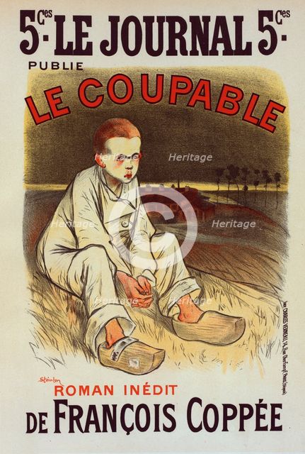 Affiche pour le roman "le Coupable", de François Coppée, publié dans le Journal., c1898. Creator: Theophile Alexandre Steinlen.