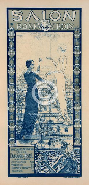 Affiche pour le "Salon de la Rose Croix"., c1897. Creator: Carlos Schwabe.