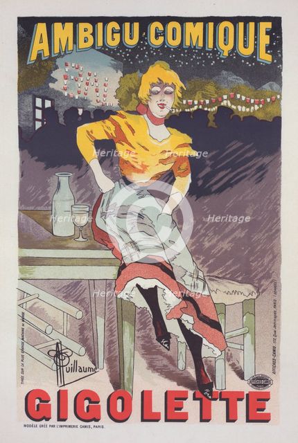 Affiche pour le Théâtre de l'Ambigu, "Gigolette"., c1896. Creator: Albert Guillaume.