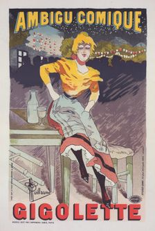Affiche pour le Théâtre de l'Ambigu, "Gigolette"., c1896. Creator: Albert Guillaume