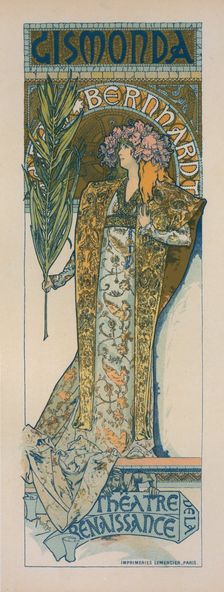 Affiche pour le Théâtre de la Renaissance, "Gismonda"., c1896. Creator: Alphonse Mucha