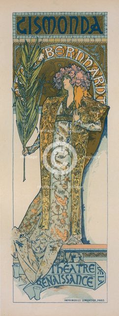 Affiche pour le Théâtre de la Renaissance, "Gismonda"., c1896. Creator: Alphonse Mucha.