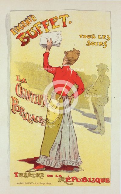 Affiche pour le Théâtre de la Renaissance, "Eugénie Buffet, la chanteuse populaire", c1899. Creator: Leopold Stevens.