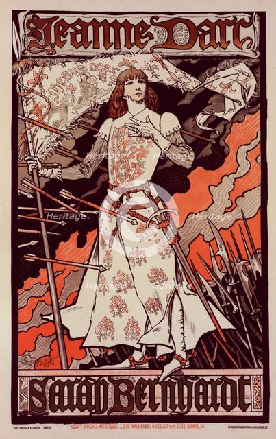 Affiche pour le Théâtre de la Renaissance : "Jeanne d'Arc", c1899. Creator: Eugene Samuel Grasset.