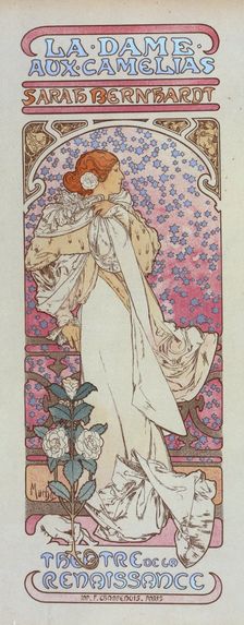 Affiche pour le Théâtre de la Renaissance, "la Dame aux Camélias"., c1898. Creator: Alphonse Mucha