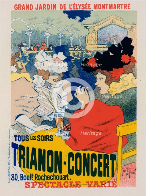 Affiche pour le "Trianon-Concert"., c1897. Creator: Georges Meunier.