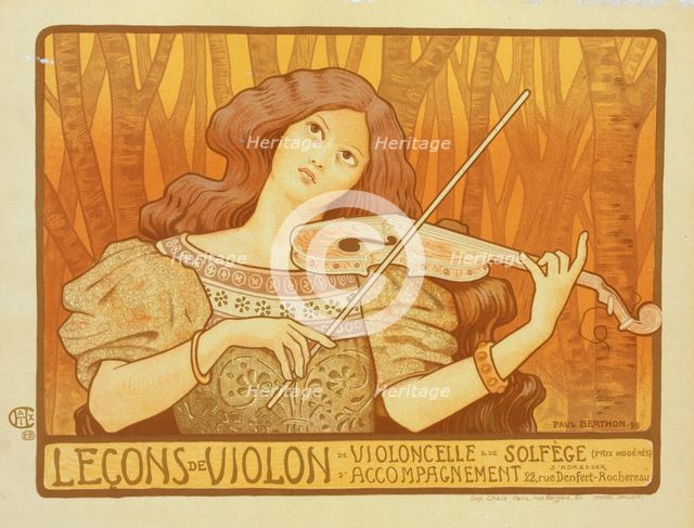 Affiche pour "Leçons de Violon", c1899. Creator: Paul Berthon.