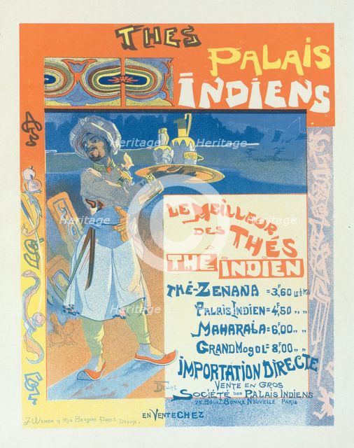 Affiche pour les "Thés du Palais Indien"., c1900. Creator: Georges de Feure.