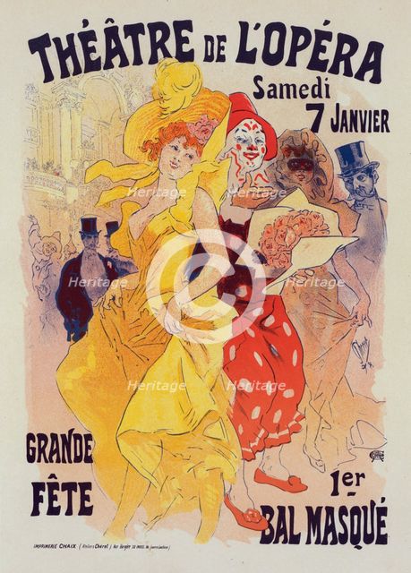 Affiche pour les "Bals de l'Opéra en 1899", c1899. Creator: Jules Cheret.
