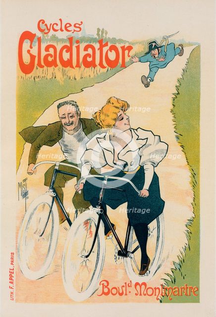 Affiche pour les "Cycles Gladiator"., c1897. Creator: Ferdinand Misti-Mifliez.