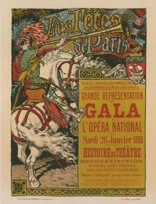 Affiche pour les "Fêtes de Paris"., c1897. Creator: Eugene Samuel Grasset