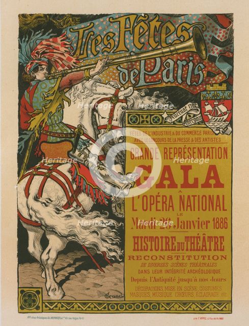 Affiche pour les "Fêtes de Paris"., c1897. Creator: Eugene Samuel Grasset.