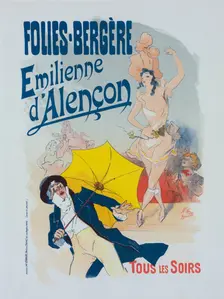 Affiche pour les Folies-Bergère, "Émilienne d'Alençon"., c1898. Creator: Jules Cheret
