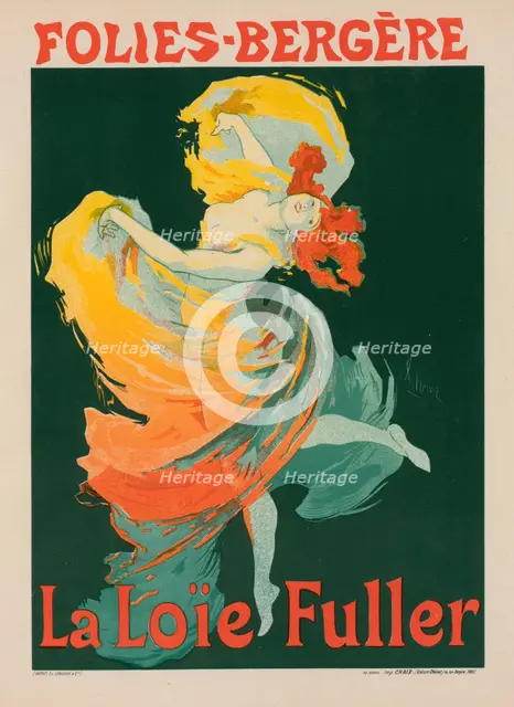 Affiche pour les Folies-Bergère, "la Loïe Fuller"., c1897. Creator: Jules Cheret.