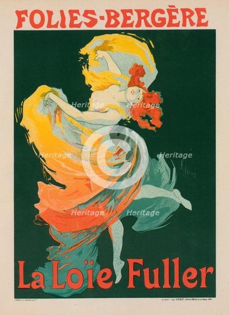 Affiche pour les Folies-Bergère, "la Loïe Fuller"., c1897. Creator: Jules Cheret.