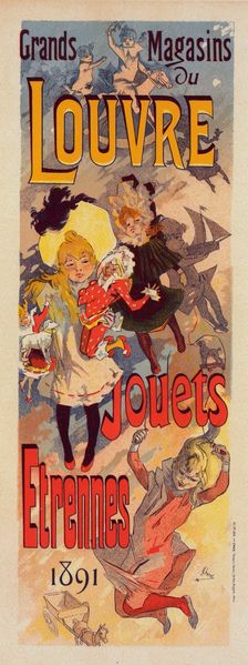 Affiche pour les "Magasins du Louvre", c1899. Creator: Jules Cheret