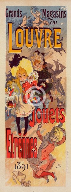 Affiche pour les "Magasins du Louvre", c1899. Creator: Jules Cheret.