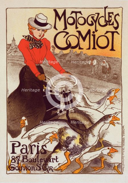 Affiche pour les "Motocycles Comiot", c1899. Creator: Theophile Alexandre Steinlen.