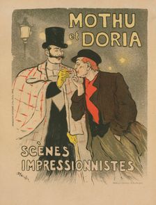 Affiche pour les Scènes impressionistes, "Mothu et Doria"., c1896. Creator: Theophile Alexandre Steinlen