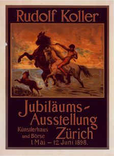 Affiche suisse pour "Jubiläums Ausstellung". Exposition d'un jubilé artistique à Zurich, c1899. Creator: Rudolf Koller