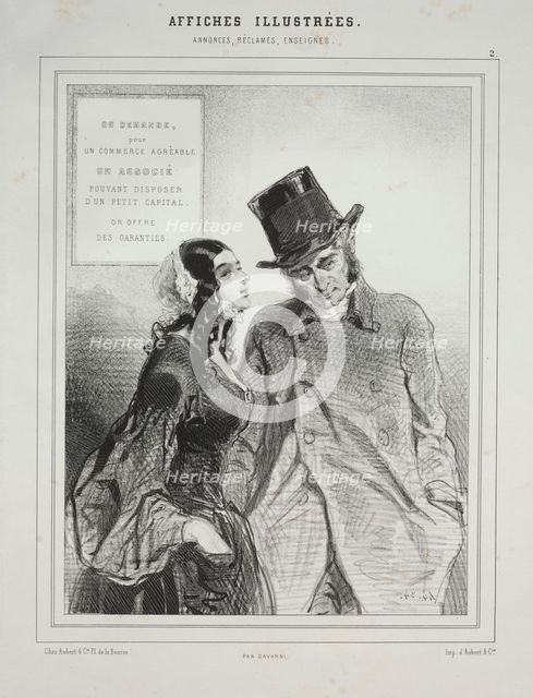 Affiches Illustrées. Creator: Paul Gavarni (French, 1804-1866).