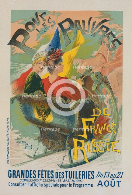 Affiches pour les grandes fêtes des Tuileries, "Pour les pauvres de France et de Russie"., c1896. Creator: Gaston Noury.