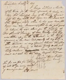 Affidavit of apprehension of James and John, property of Harriot Rouzee, August 23, 1817. Creator: Unknown