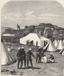 Afghan-British War, British military camp in Kabul, near the pass of Khiyber, drawing by Major Ca…