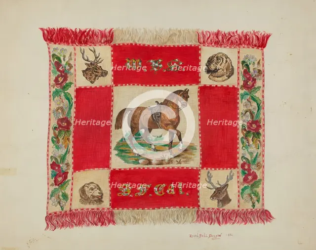 Afghan (detail), c. 1937. Creator: Ethel Dougan.