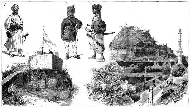 Afghans and images of Hyderabad, Central India, 1888. Artist: Unknown