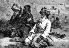 Afghans at their Namaz - a sketch by our special artist, 1880. Creator: Unknown