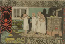 Afraid of the Dark, Original Sketch. Creator: Gerhard Munthe