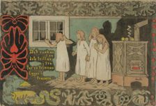 Afraid of the Dark, Original Sketch. Creator: Gerhard Munthe