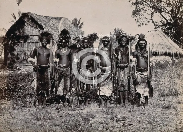 Africa: a group of African warriors, between 1800 and 1899. Creator: Unknown.