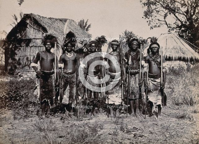 Africa: a group of African warriors, between 1800 and 1899. Creator: Unknown.
