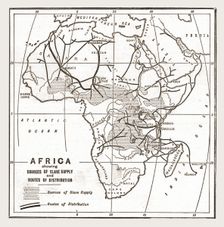 'Africa showing souces of Slave Supply 1888. Creator: Unknown