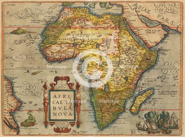 Africae Tabula Nova. From Theatrum Orbis Terrarum, 1572. Creator: Ortelius, Abraham (1527-1598).