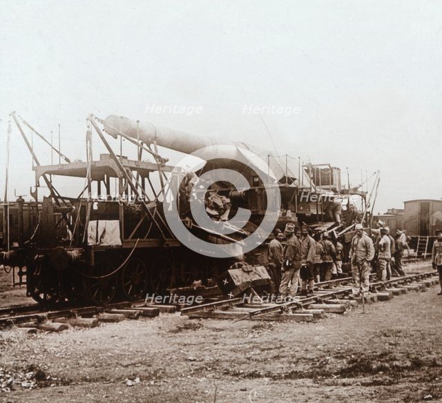 African troops and heavy artillery, Champagne, northern France, c1914-c1918. Artist: Unknown.