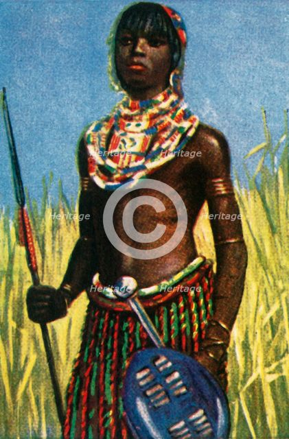 African warrior, c1928. Creator: Unknown.