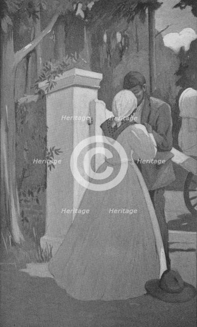 African American couple embracing., 1905. Creator: Unknown.