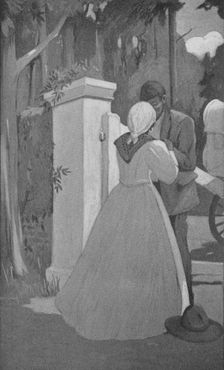 African American couple embracing., 1905. Creator: Unknown