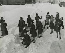 African American members of the Women's Army Corps standing in the snow and..., New York, 1946. Creator: Unknown