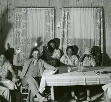 African American men and women sitting in attendance at a meeting to discuss farm..., May 1940. Creator: Farm Security Administration