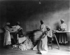 African American students in mattress-making class, Tuskegee Institute, Tuskegee, Alabama, 1902. Creator: Frances Benjamin Johnston